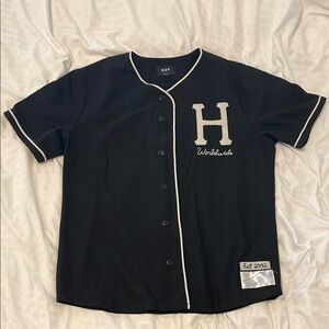 HUF Black and White Button-Up Jersey